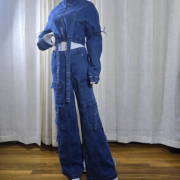 High Rise Blue Denim Women's Jeans - Picture 9 of 16